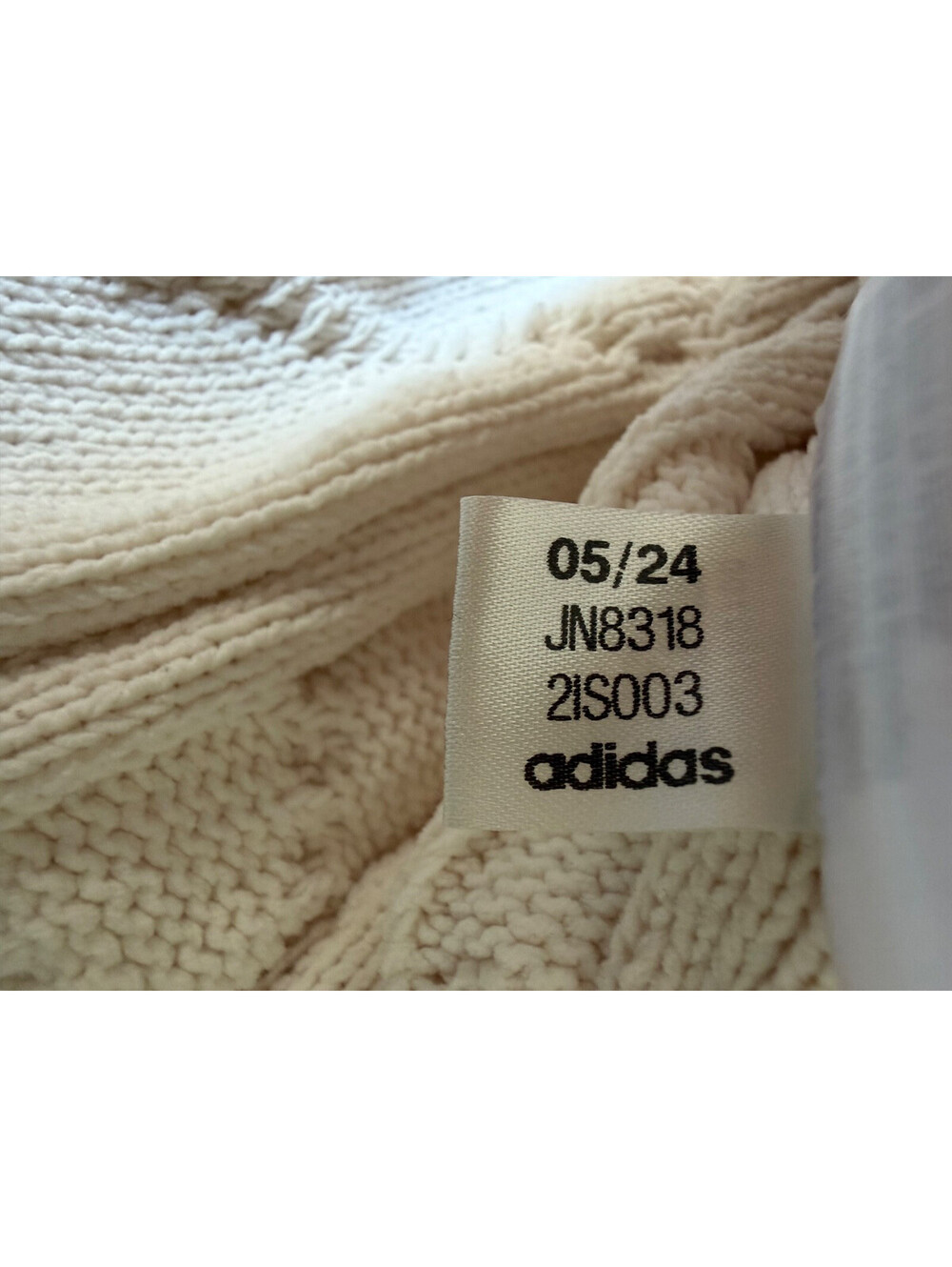 Adidas Originals Trefoil Cable Knit Sweater - Cream/Off-White - Size XL - Picture 11 of 11